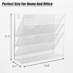 EASEPRES Desk File Organizer Mesh 4-Tier, Hanging Wall Mount Document - Image 2