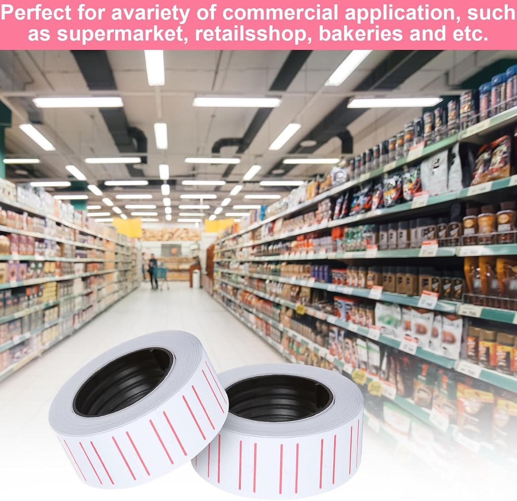 CYEAH 60 Rolls 30000 Pieces White Price Gun Labels Stickers Paper for Mx-5500, Price Tag Labels Price Sticker Fit Most of Price Tag Machines for Office, Retail Shop