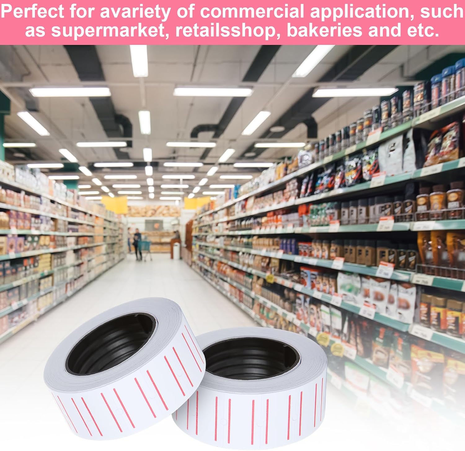 CYEAH 60 Rolls 30000 Pieces White Price Gun Labels Stickers Paper for Mx-5500, Price Tag Labels Price Sticker Fit Most of Price Tag Machines for Office, Retail Shop