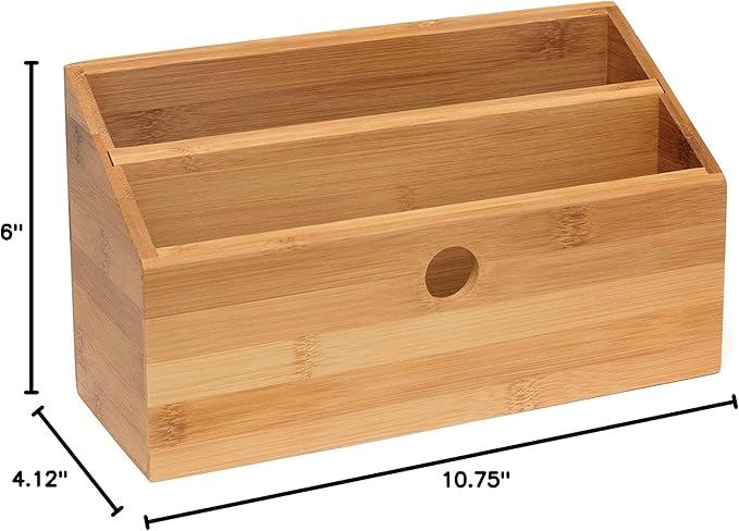 Lipper International 808 Bamboo Wood 2-Slot Office Supply Desk Organizer - Image 8