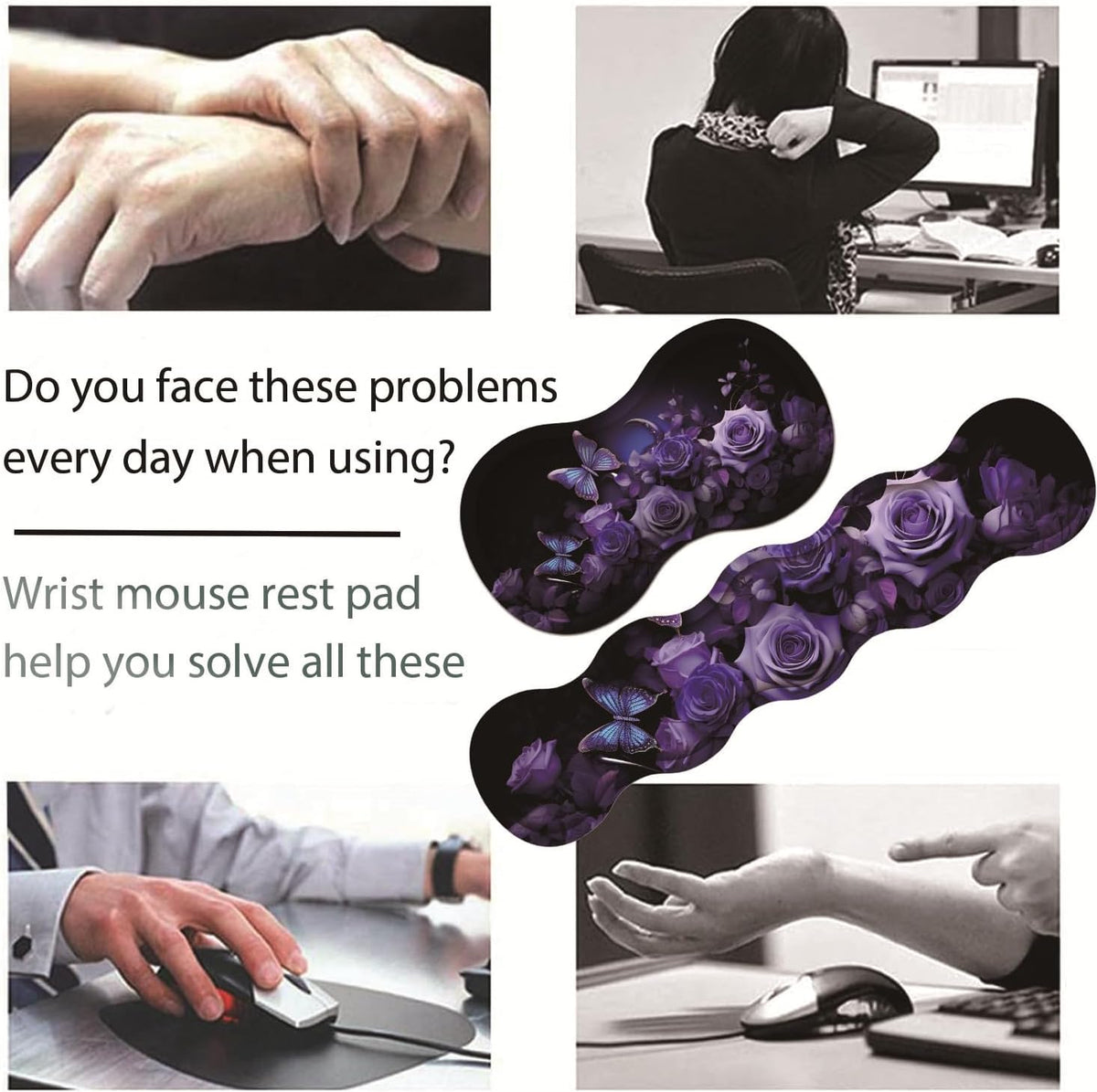 Large Gaming Table Pad 31.5 "x 11.8" + Keyboard Wrist Pad + Mouse W...