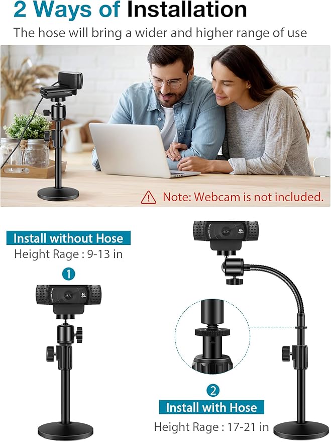 InnoGear Webcam Stand for Desk, Camera Stand Mount Gooseneck Arm for Logitech - Image 5
