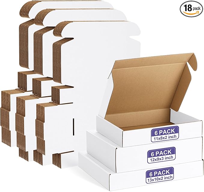 Eupako 18 Pack Small Shipping Boxes Assorted Sizes, Cardboard Boxes by Eupako