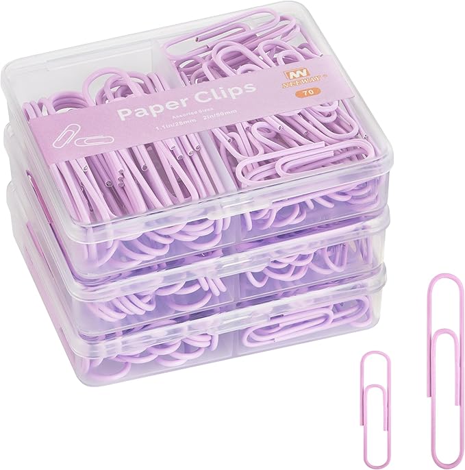 NEEWAY Colorful Paper Clips Assorted Sizes, Small and Large Paperclips by NEEWAY