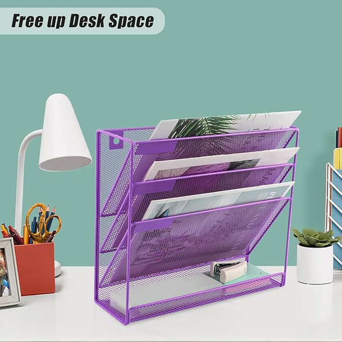 EASEPRES Desk File Organizer Mesh 4-Tier, Hanging Wall Mount Document - Image 5