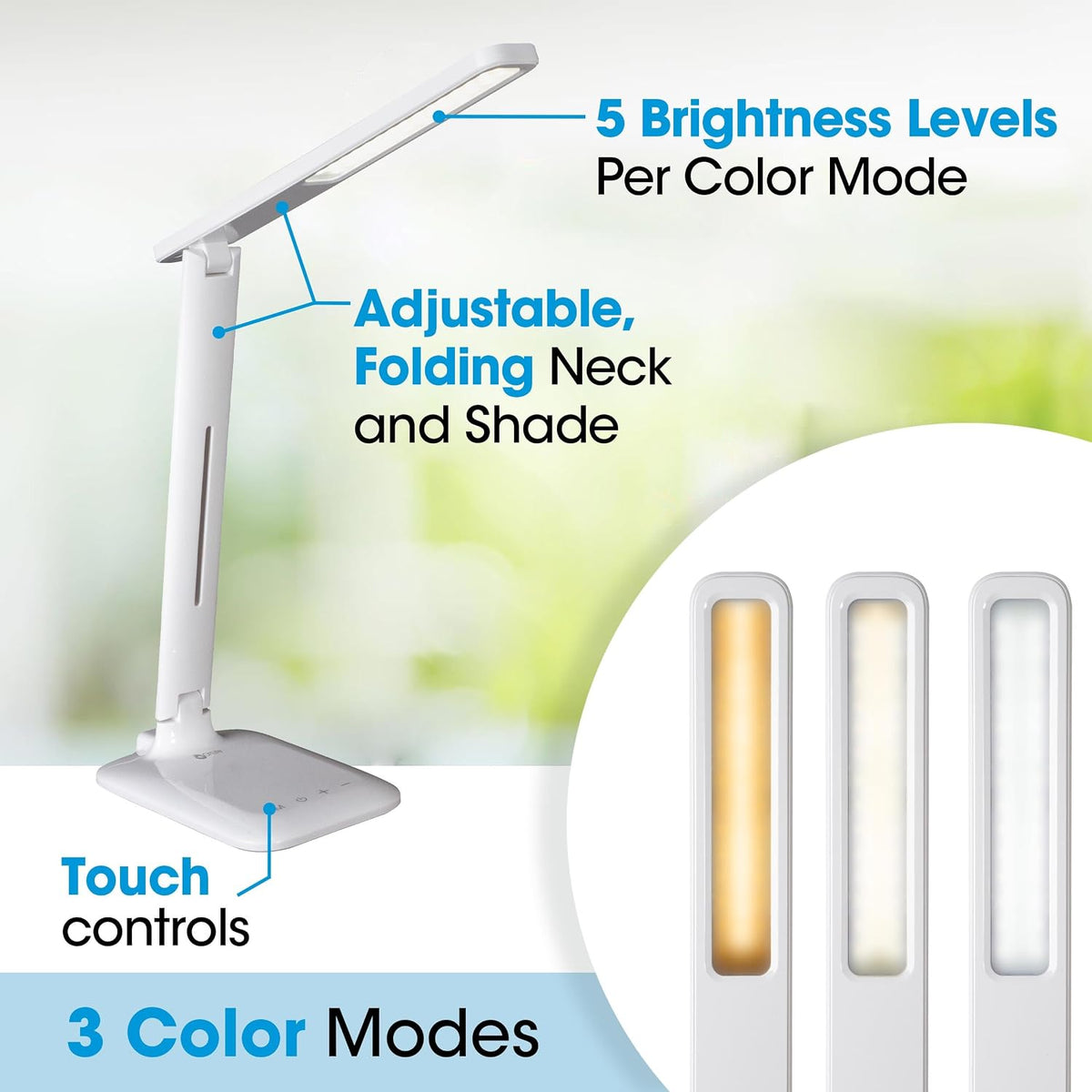OttLite Slimline LED Desk Lamp, White