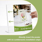 SVOPY 6 Pack Acrylic Sign Stand Holders, 8.5 x 11 Clear Plastic L Shape Table - Image 4