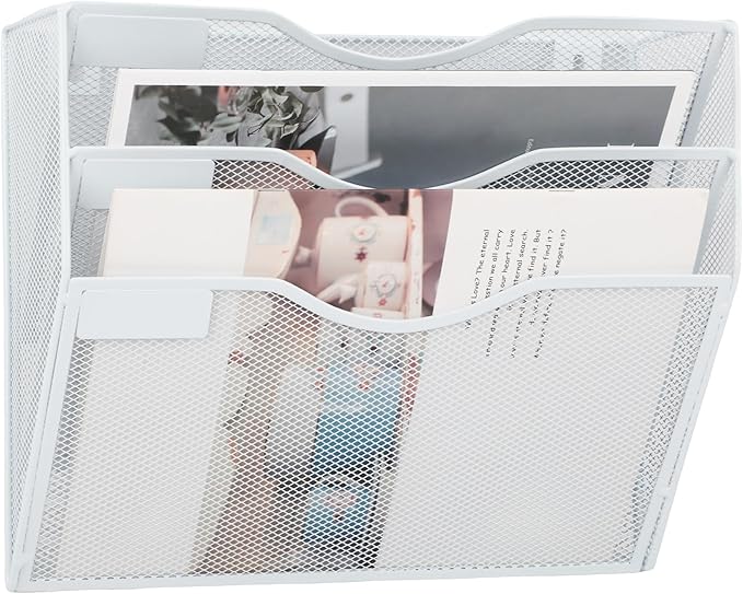 EASEPRES 3 Pocket Mesh Hanging Wall File Organizer, Wall Mounted Mail Paper - Image 6