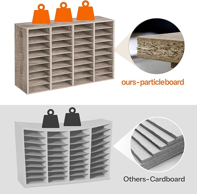 HOOBRO Wooden Literature Organizer, 36-Slot Mail Sorters, Removable Classroom - Image 6