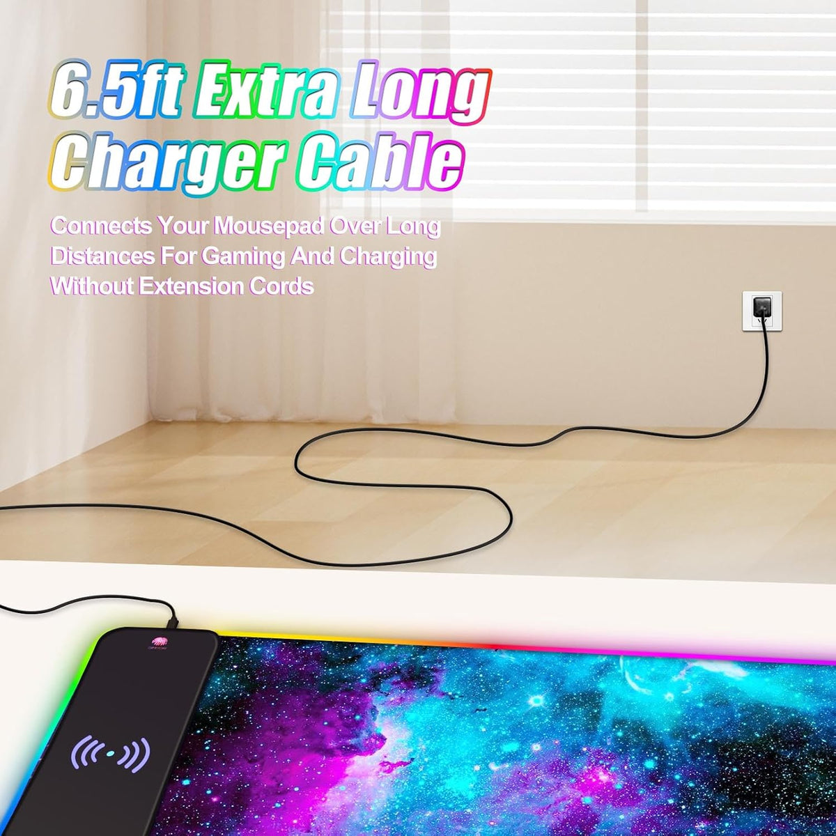 ToLuLu Wireless Charging RGB Gaming Mouse Pad,15W LED 30W Charger Mouse Mat