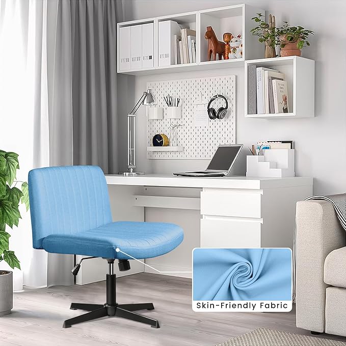 PUKAMI Criss Cross Chair, Armless Cross Legged Office Desk Chair No Wheels - Image 7