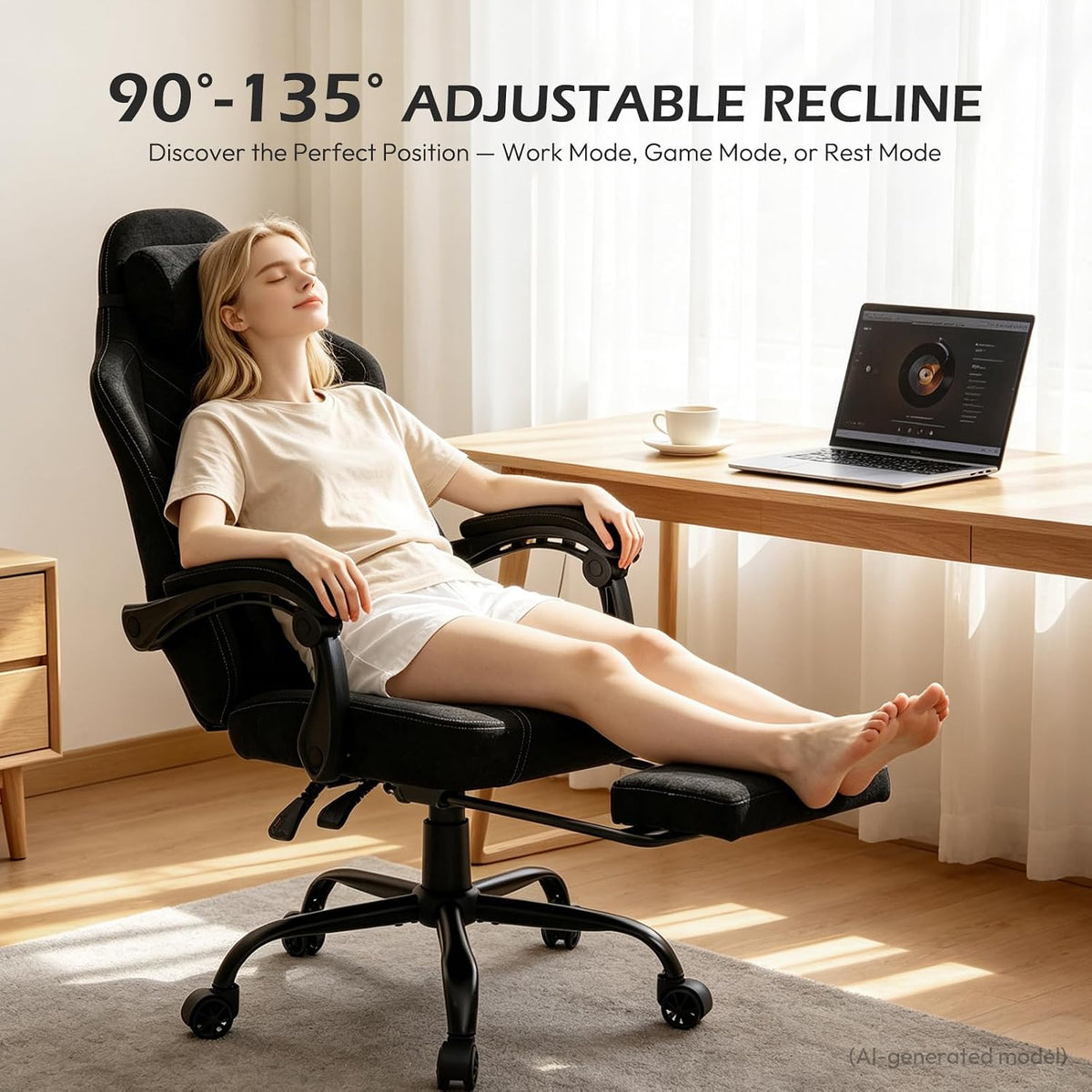 Ergonomic Gaming Chair for Adults - Comfortable Office Computer Chair with 20...