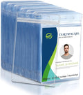 50 Pcs Vertical Clear ID Badge Holders, 3.5×2.5 Inch Waterproof PVC Plastic by RIDEIWAKE