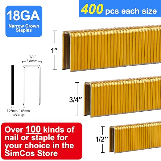 SimCos 18 Gauge 1/4" Narrow Crown Staples, Project Pack - Image 2