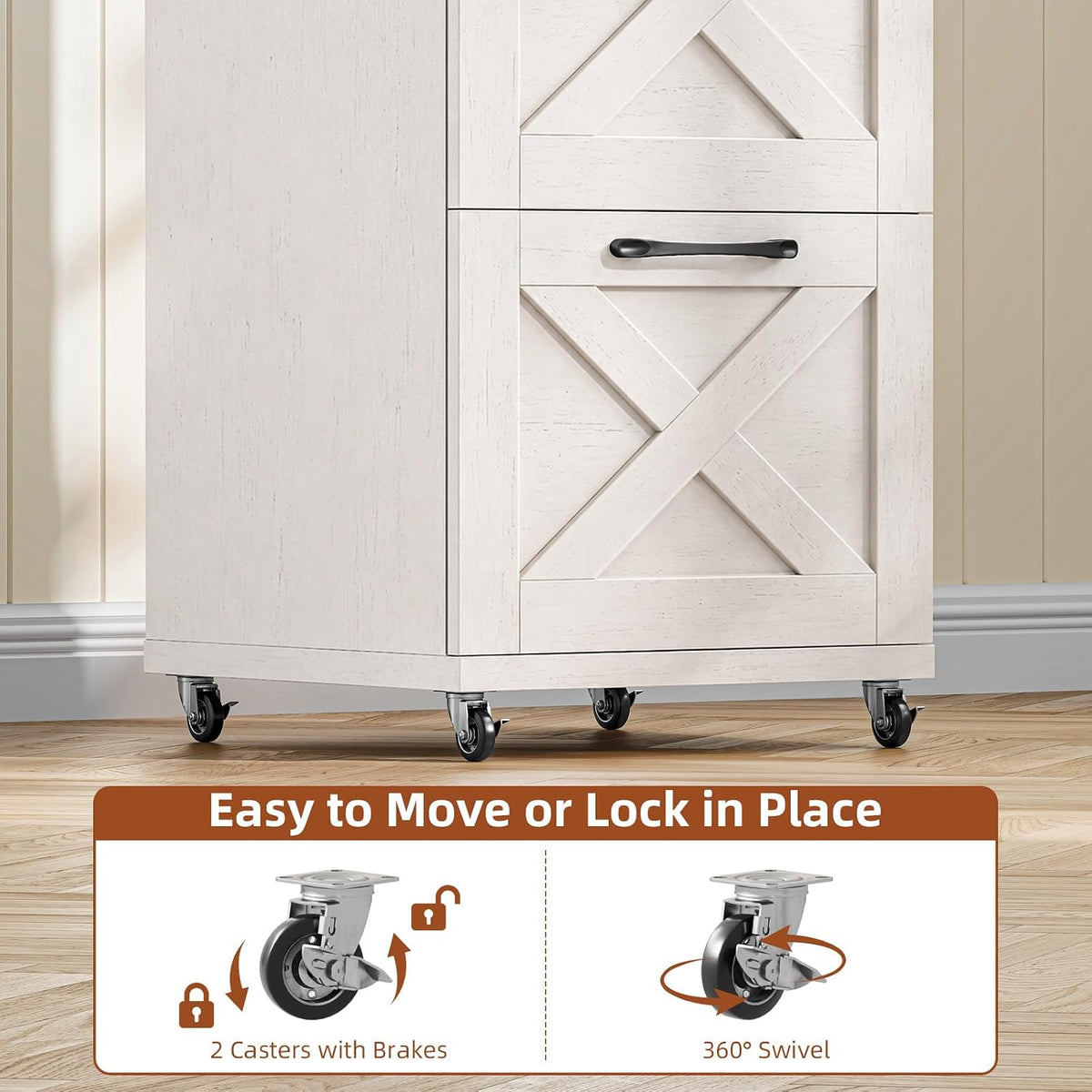 vabches vertical farmhouse locking rolling file cabinet, office, package contents