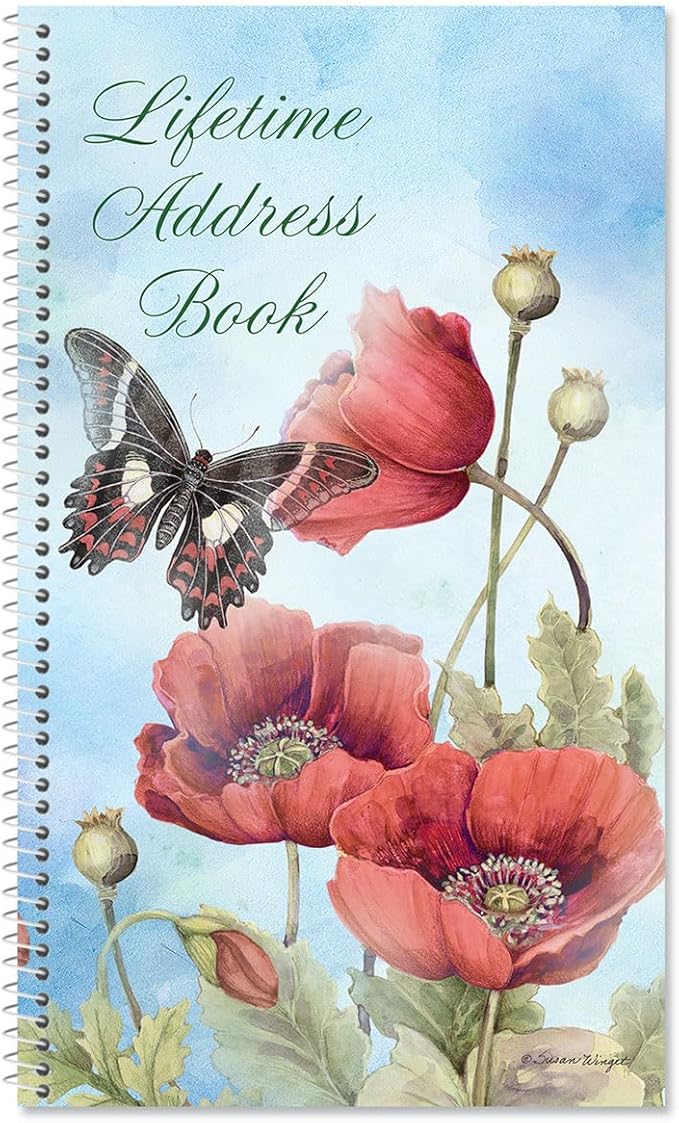 Current Red Spring Poppies Address Book-94 Pages; Small 5" x 8-1/2" Size by Current