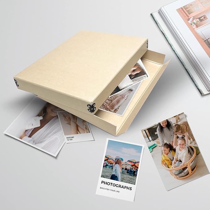 Lineco Museum Storage Box Tan, Archival Boxboard, Drop-Front Design - Image 9