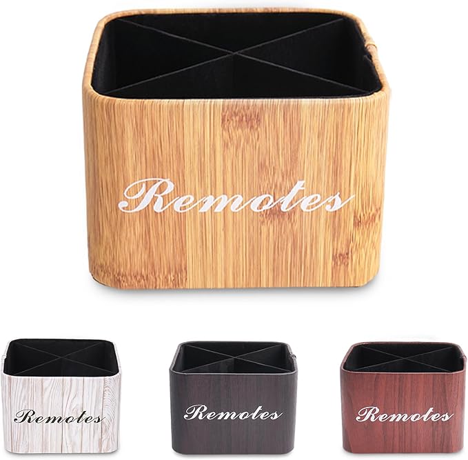 Hennaja Square Leather Art Supply Organizer, Remote Control Holder - Image 2