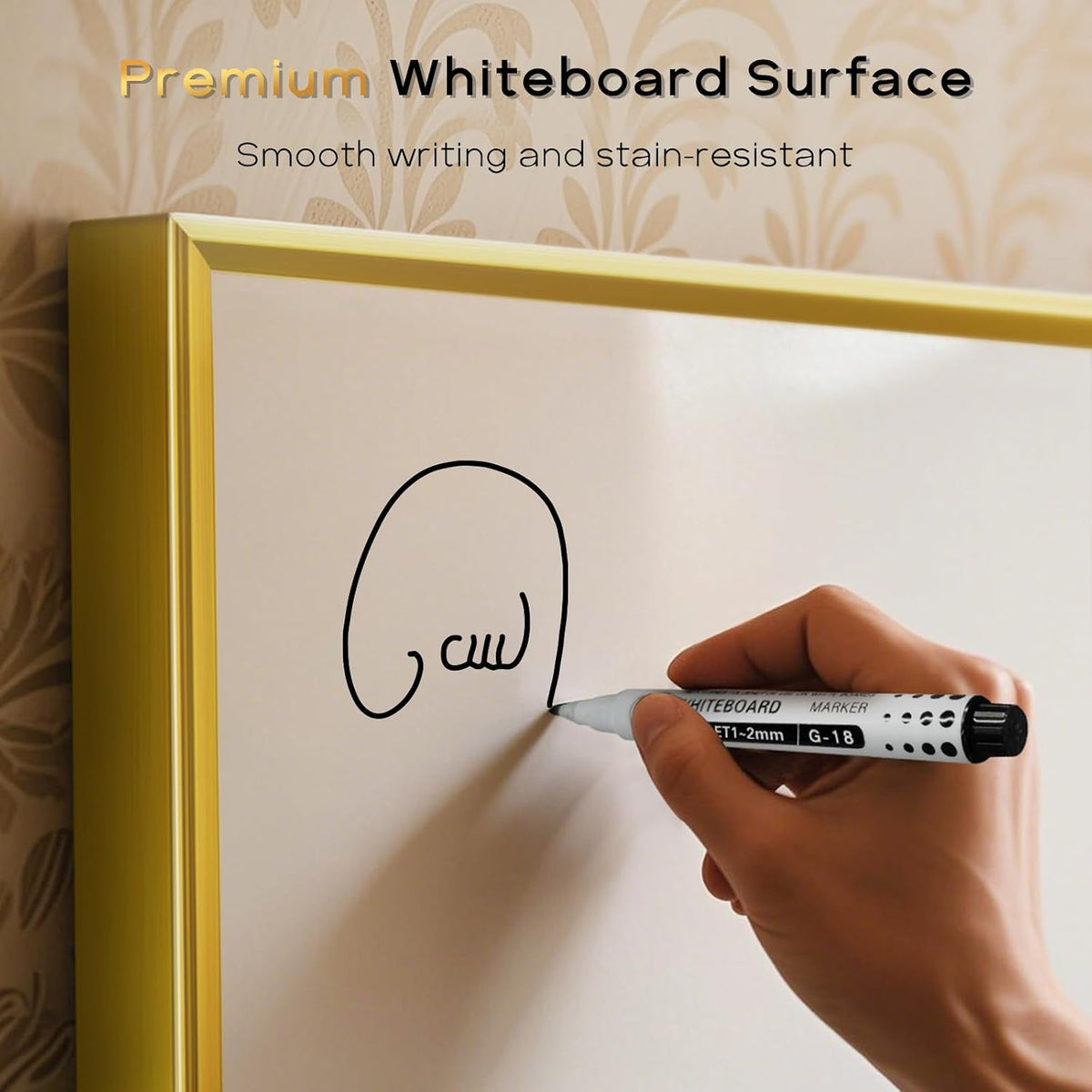 Magnetic Dry Erase White Board & Cork Board Combo, 24"x18", Wal...