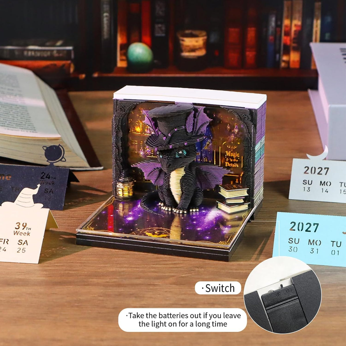 3D Memo Pad Time Piece Calendar 2027, 3D Calendar 2027