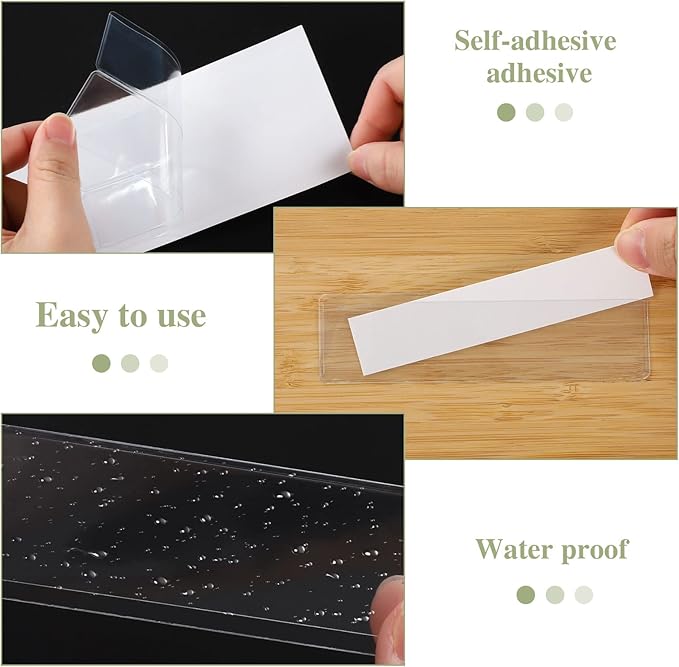 60 Pack 1.2" x 4.3" Self Adhesive Label Holders - Image 3