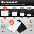 Attractivia Dry Erase Magnetic Labels 5.6 x 3.7 in, Color Borders, Large Dry - Image 3