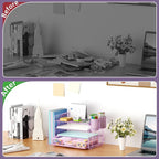 Marbrasse Desk Organizer and Accessories，4-Tier Paper Letter Tray Organizer - Image 3