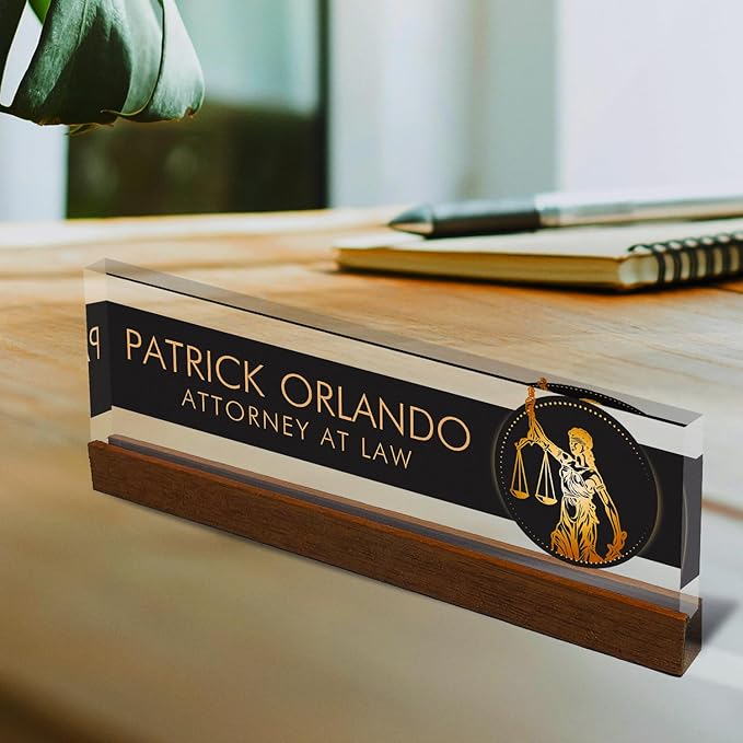Artblox Personalized Office Desk Name Plate and Business Card Holder | Clear - Image 7