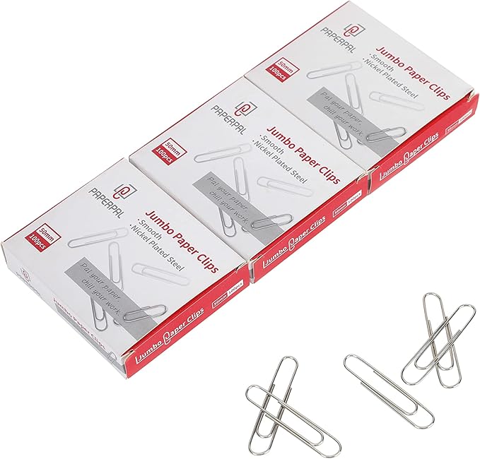 PAPERPAL Paperclips for Office School & Personal Use, Jumbo Smooth Paper Clip by PAPERPALDirect