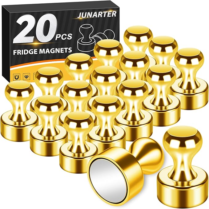 Junarter 20 Pack Magnetic Push Pins, Refrigerator Magnets Strong, Dry Erase by Junarter