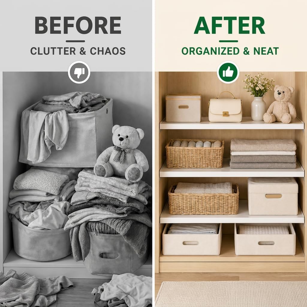 Expandable Closet Shelf Organizer, Adjustable Shelves, Small 1 Pack