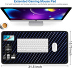 Gaming Mouse Pad, 31.5x15.7 inch Large Extended Computer Keyboard Mouse Mat - Image 2