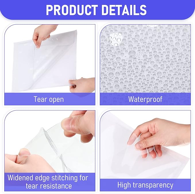Outus Self Adhesive Shop Ticket Holders Clear Plastic Sleeves Adhesive Pockets - Image 6