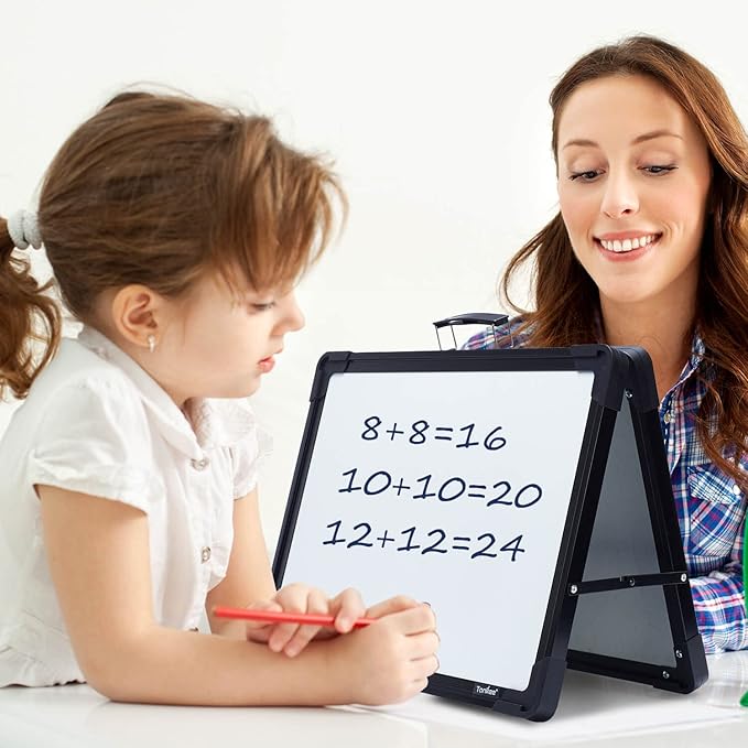 Small Dry Erase White Board – TANKEE Magnetic Desktop Foldable Whiteboard - Image 3