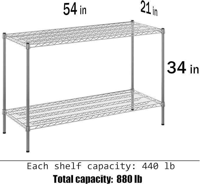 Regal Altair 21" Deep x 54" Wide x 34" Height Wire Shelving Kit | 2-Tier | NSF - Image 3