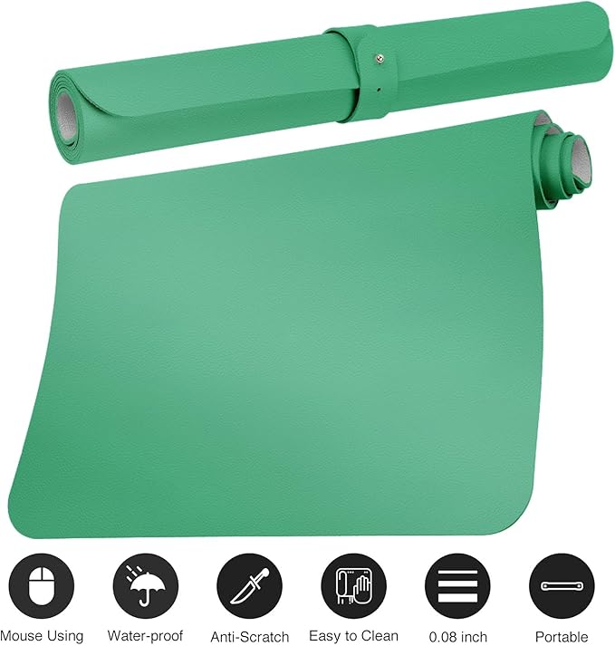 Boutilon Leather Desk Pad Protector, Non-Slip Mouse Pad, Laptop Desk Pad - Image 3