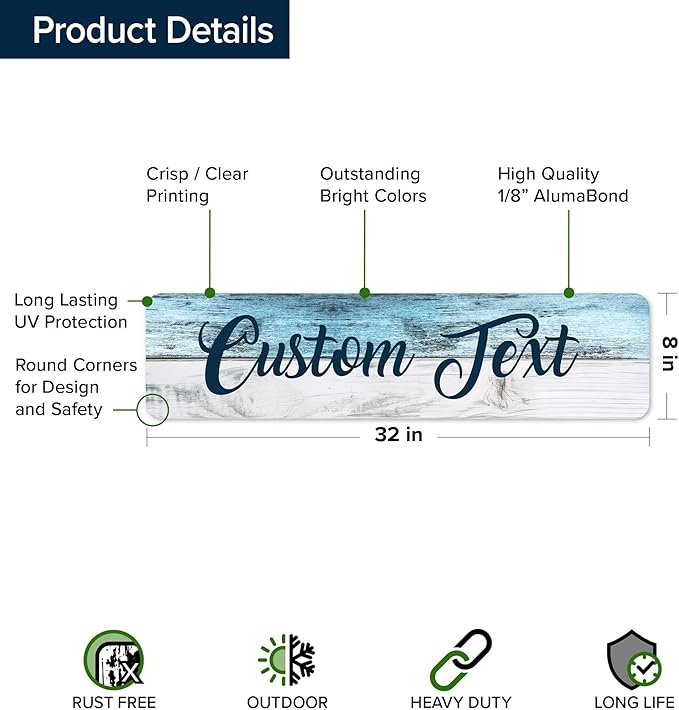 Custom Sign, Custom Street Sign, 11 Font Colors, 13 Font Styles, 4 Hole Options - Image 6