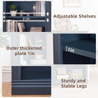 RWYHG 43" Blue Tall Bookshelf Set of 4, 3-Tier Thick Wooden Book Shelf - Image 5