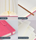 Biuwory Lined Journal Notebook for Women Men, 256 Pages A5 Hardcover Leather - Image 4