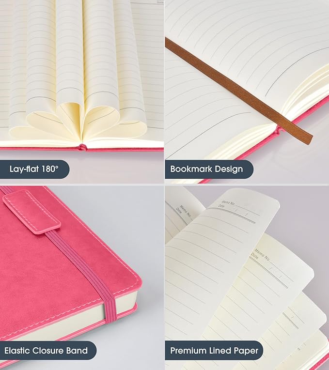 Biuwory Lined Journal Notebook for Women Men, 256 Pages A5 Hardcover Leather - Image 4