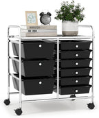 LDAILY 9 Drawer Rolling Storage Cart, Rolling Cart
