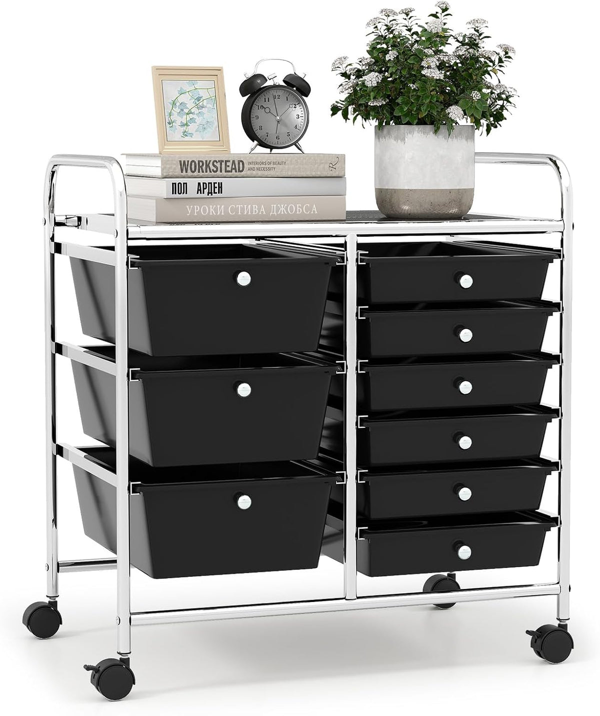 LDAILY 9 Drawer Rolling Storage Cart, Rolling Cart