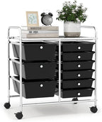 LDAILY 9 Drawer Rolling Storage Cart, Rolling Cart by LDAILY