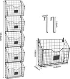 5-Tier Over the Door File Organizer, Stackable Hanging Wall Files Rack - Image 3