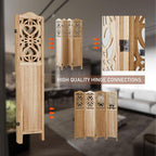ALeesing 4 Panel Room Divider Fully Assembled, Carved Room Dividers and Folding - Image 8