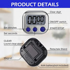 Leumoi 24 Pcs Digital Kitchen Timers Magnetic Back Timers Bulk Large Screen - Image 3