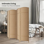 Cocosica 6 ft. Tall Room Divider and Folding Privacy Screen, Weave Fiber - Image 4
