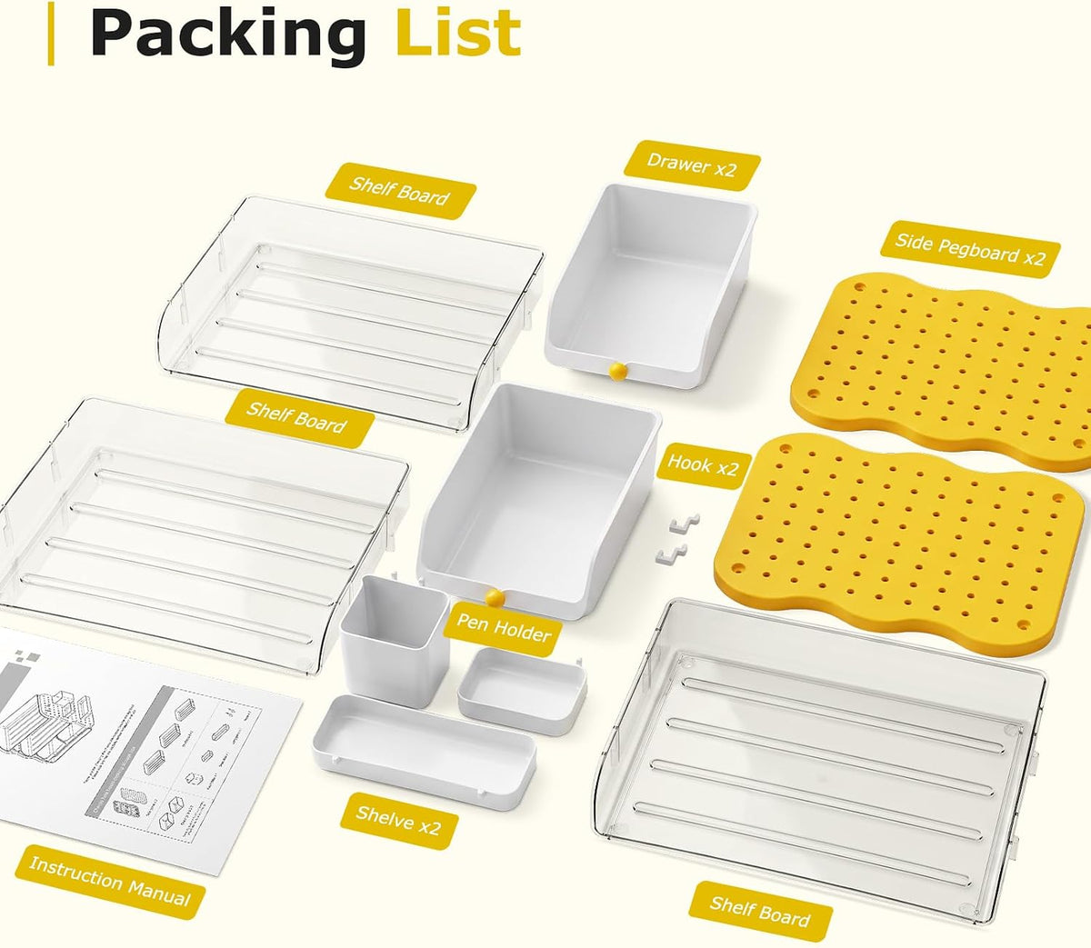 COMIX 3-Tier Paper Organizer Letter Tray, File Organizer for Desk, Yellow