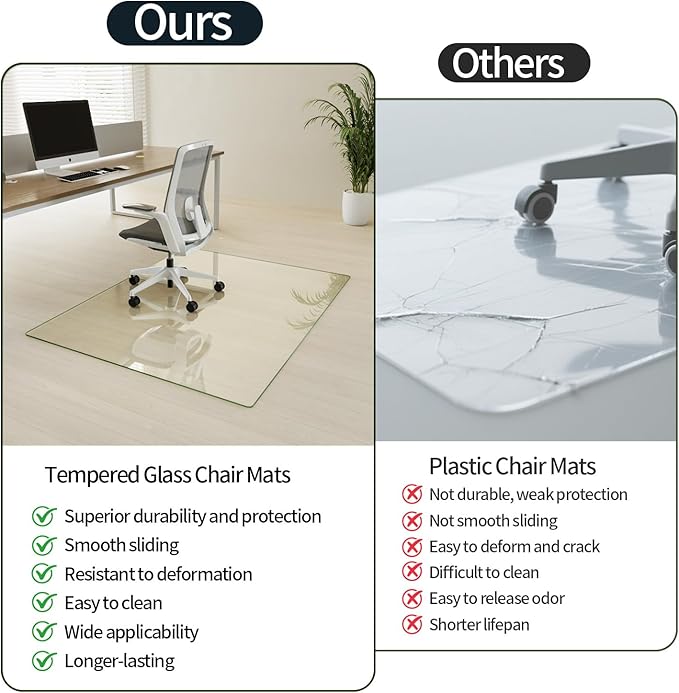 Koonmi Tempered Glass Chair Mat - Image 9