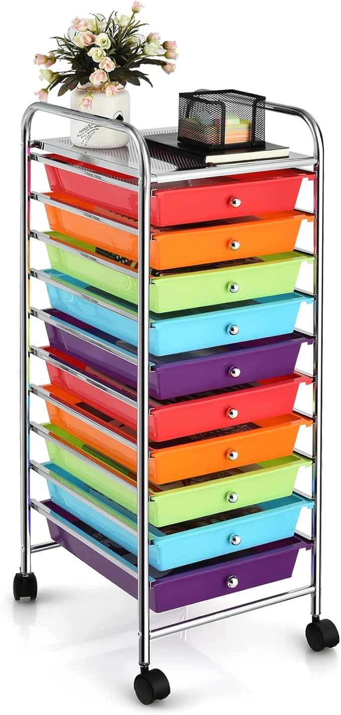 GLACER 10 Drawers Rolling Cart, Storage Cart by GLACERGrowupinhappiness